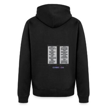 Das ultimative Design für Gamer : ) BRAND NEW !!! - Unisex Premium Bio Zip Hoodie - Schwarz - Hinten - Nico (187cm)