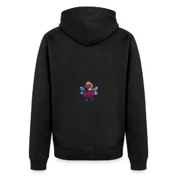 Libelle Winter - Unisex Premium Bio Zip Hoodie - Schwarz - Hinten - Nico (187cm)