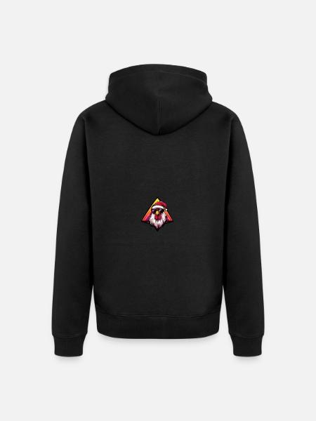 Rooster Christmas Cool - Unisex Premium Organic Zip Hoodie - black