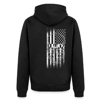 USA Skull look utilisé - Veste à capuche bio Premium Unisexe - noir - Dos - Nico (187cm)