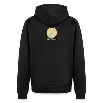 LAGO DI GARDA - Lake Garda - Unisex Premium Organic Zip Hoodie - black - Back - Nico (187cm)