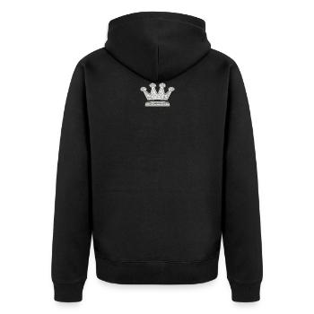 Crown Silver Birthday Wedding Anniversary JGA - Unisex Premium Organic Zip Hoodie - black - Back - Nico (187cm)