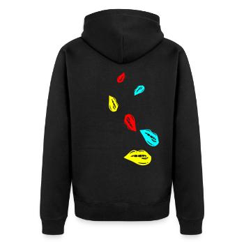 Symbole de lèvre - Veste à capuche bio Premium Unisexe - noir - Dos - Nico (187cm)