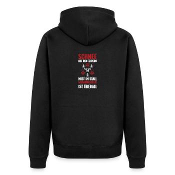 Santa Claus Tractor Christmas Party Farmer Landwi - Unisex Premium Organic Zip Hoodie - black - Back - Nico (187cm)