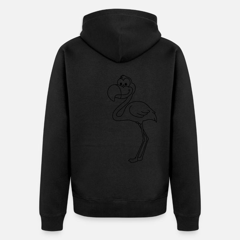 Flamingo Comic Animal - Veste à capuche bio Premium Unisexe - noir