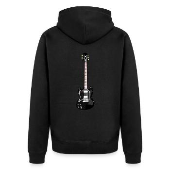 Gitarre /E-Gitarre in schwarz - Unisex Premium Bio Zip Hoodie - Schwarz - Hinten - Nico (187cm)