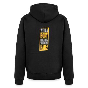 Qui a besoin de cheveux en disant - Veste à capuche bio Premium Unisexe - noir - Dos - Nico (187cm)