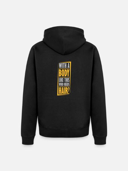 Who Needs Hair Saying - Unisex Premium Organic Zip Hoodie - black