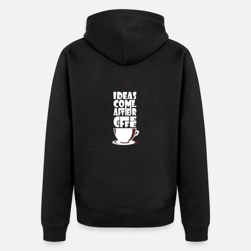 Kaffee Kaffee Kaffee - Unisex Premium Bio Zip Hoodie - Schwarz