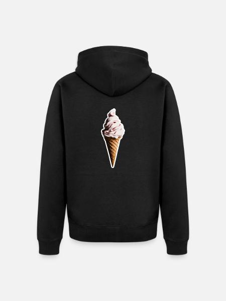 Ice Cream / Summer / Sun / Waffle - Unisex Premium Organic Zip Hoodie - black