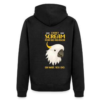 Cockatoos - Unisex Premium Organic Zip Hoodie - black - Back - Nico (187cm)