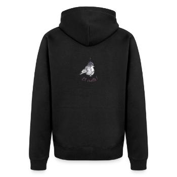 Vogel im bezaubernden Aquarellstil - Unisex Premium Bio Zip Hoodie - Schwarz - Hinten - Nico (187cm)