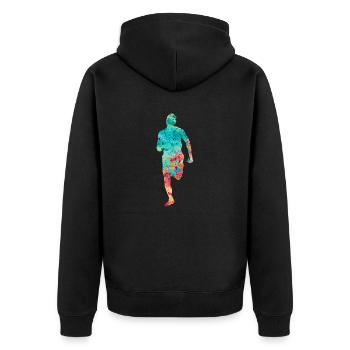 Jogging and running - Unisex Premium Organic Zip Hoodie - black - Back - Nico (187cm)
