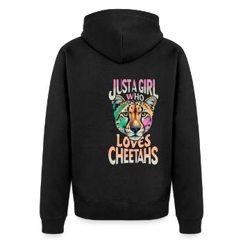 Just A Girl Who Loves Cheetahs Cheetah - Unisex Premium Organic Zip Hoodie - black - Back - Nico (187cm)