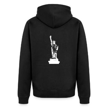 Statue de la Liberté USA - Veste à capuche bio Premium Unisexe - noir - Dos - Nico (187cm)