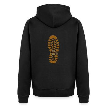 Wandern - Unisex Premium Bio Zip Hoodie - Schwarz - Hinten - Nico (187cm)
