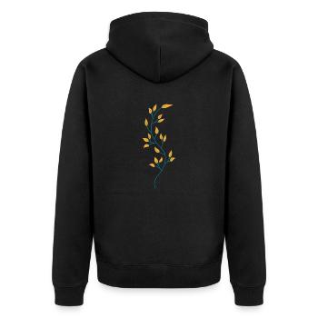 Flower Blume Pflanze - Unisex Premium Bio Zip Hoodie - Schwarz - Hinten - Nico (187cm)
