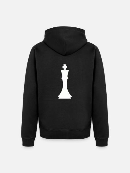 schachfigur könig - Unisex Premium Bio Zip Hoodie - Schwarz