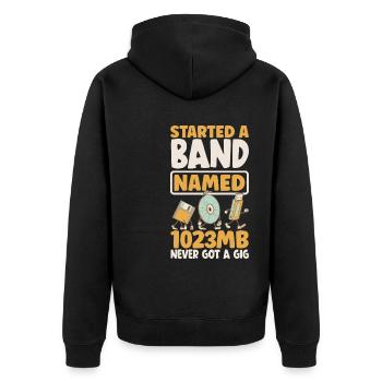 A commencé un groupe nommé 1023MB Never Got A Gig - Veste à capuche bio Premium Unisexe - noir - Dos - Nico (187cm)