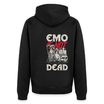Emoticon Emo Is Not Dead Emocore Aesthetic - Unisex Premium Organic Zip Hoodie - black - Back - Nico (187cm)