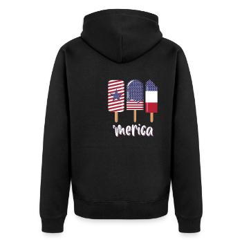 Merica 4 juillet États-Unis - Veste à capuche bio Premium Unisexe - noir - Dos - Nico (187cm)