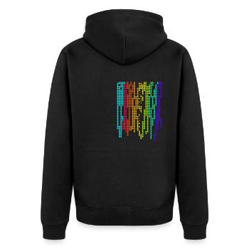 love is love,LGBT,Rainbow,colorful,Dots - Unisex Premium Organic Zip Hoodie - black - Back - Nico (187cm)