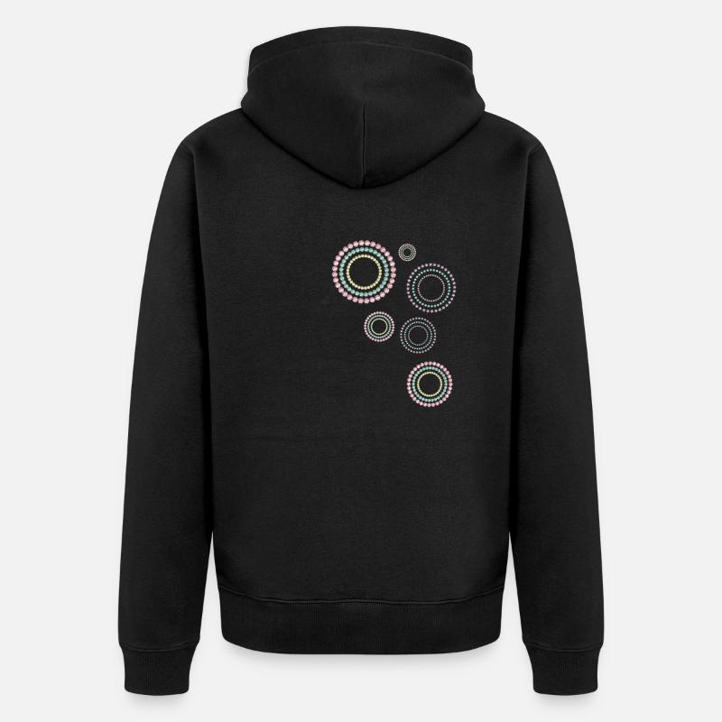 Circles, graphic patterns, patterns - Unisex Premium Organic Zip Hoodie - black