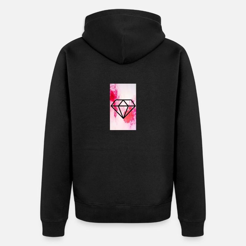 Diamant rose - Veste à capuche bio Premium Unisexe - noir