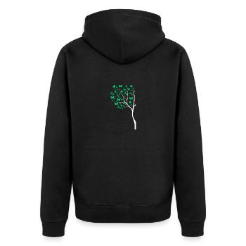 Santé mentale Drôle de cœur de papillon vert - Veste à capuche bio Premium Unisexe - noir - Dos - Nico (187cm)