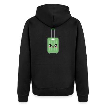 Valises de bagages Kawaii - Veste à capuche bio Premium Unisexe - noir - Dos - Nico (187cm)
