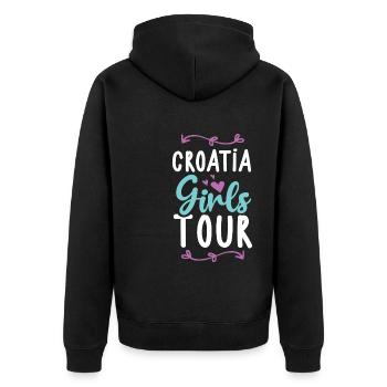 Tournée des filles en Croatie - Veste à capuche bio Premium Unisexe - noir - Dos - Nico (187cm)