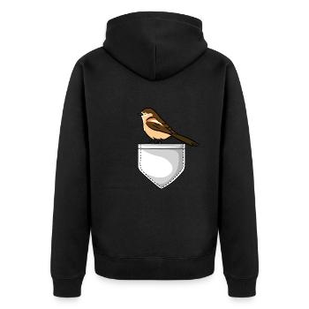 Vogelbeobachtung Vogelfreund Singvogel Ornithologe - Unisex Premium Bio Zip Hoodie - Schwarz - Hinten - Nico (187cm)