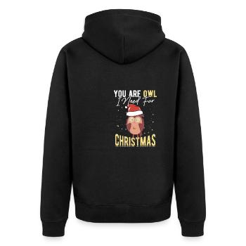 Tu es hibou dont j’ai besoin pour un amateur de hibou de Noël - Veste à capuche bio Premium Unisexe - noir - Dos - Nico (187cm)