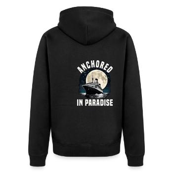 Anchored In Paradise Cruise Ship Vacation Group - Unisex Premium Organic Zip Hoodie - black - Back - Nico (187cm)