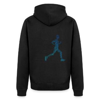 Jogging Jogging Hommes Cross Country Running - Veste à capuche bio Premium Unisexe - noir - Dos - Nico (187cm)
