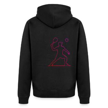 Women's Pickleball Play Racquetball Pickleball - Unisex Premium Organic Zip Hoodie - black - Back - Nico (187cm)