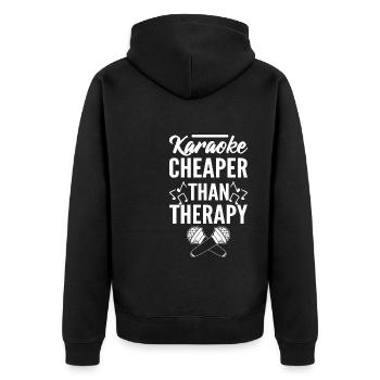 Karaoke Humor Karaoke -Enthusiast - Unisex Premium Bio Zip Hoodie - Schwarz - Hinten - Nico (187cm)