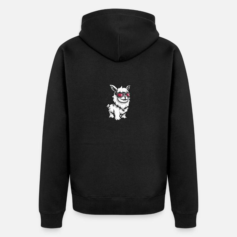 Alpaga Lama Cool Animal - Veste à capuche bio Premium Unisexe - noir