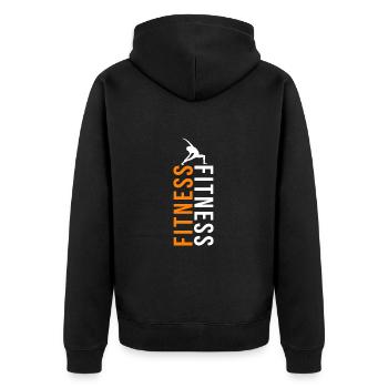 Fitness fitness sport - Unisex Premium Organic Zip Hoodie - black - Back - Nico (187cm)