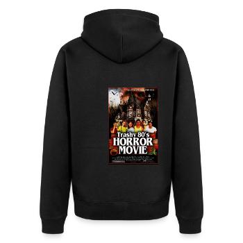 Trashy 80s Horror Movie - Unisex Premium Organic Zip Hoodie - black - Back - Nico (187cm)