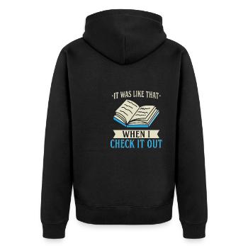 It Was Like That - Unisex Premium Bio Zip Hoodie - Schwarz - Hinten - Nico (187cm)