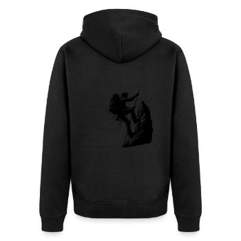 Mountaineers climbing on the rope Mountain Summit sports - Unisex Premium Organic Zip Hoodie - black - Back - Nico (187cm)