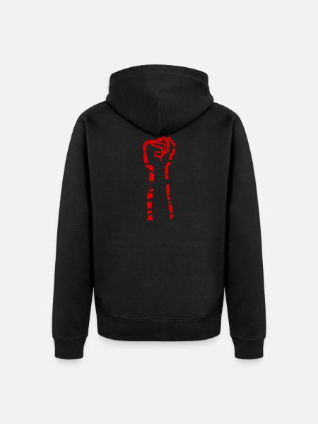 Against right-wing extremism and violence - Unisex Premium Organic Zip Hoodie - black