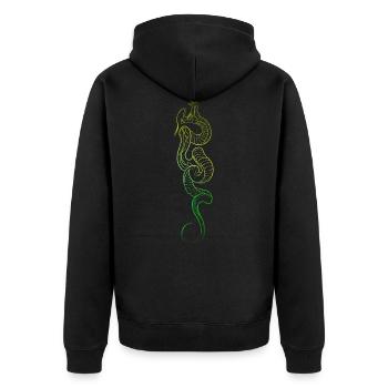 Originalschlange - Unisex Premium Bio Zip Hoodie - Schwarz - Hinten - Nico (187cm)