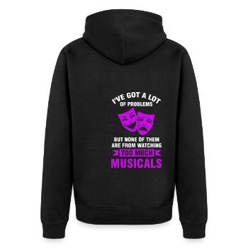 Theater Broadway-Musical Geschenk - Unisex Premium Bio Zip Hoodie - Schwarz - Hinten - Nico (187cm)