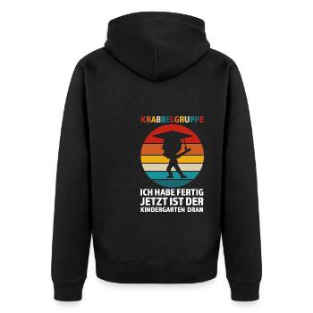 Kindergarten Anfang Kindergartenkind Geschenk - Unisex Premium Bio Zip Hoodie - Schwarz - Hinten - Nico (187cm)