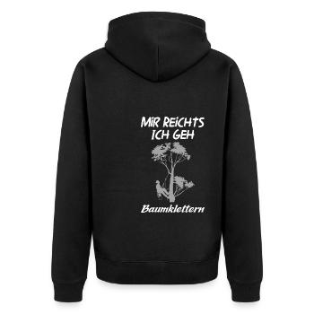 Baumklettern Arborist Baumkletterer Geschenk - Unisex Premium Bio Zip Hoodie - Schwarz - Hinten - Nico (187cm)