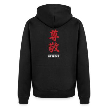 Respect 2 - Veste à capuche bio Premium Unisexe - noir - Dos - Nico (187cm)