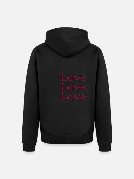 LOVE,JUST MARRIED,VIVE LES MARIES,EVJF,COUPLE - Unisex Premium Organic Zip Hoodie - black