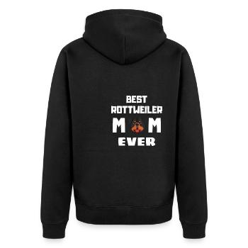 Hundeliebhaber Mama Muttertag Geschenk Rottweiler - Unisex Premium Bio Zip Hoodie - Schwarz - Hinten - Nico (187cm)